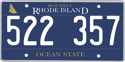 RI license plate 522357