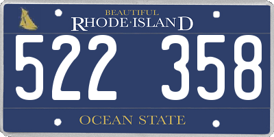 RI license plate 522358