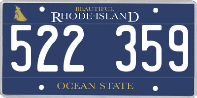 RI license plate 522359