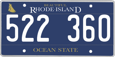 RI license plate 522360