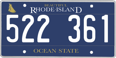 RI license plate 522361