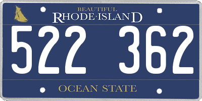 RI license plate 522362
