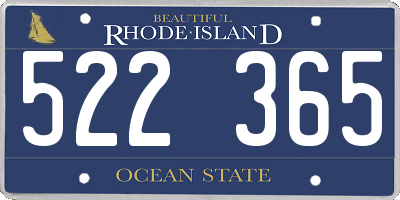 RI license plate 522365