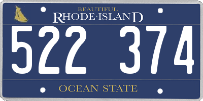 RI license plate 522374