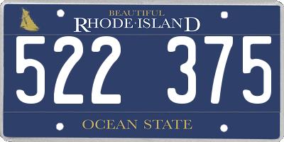 RI license plate 522375