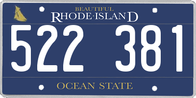 RI license plate 522381