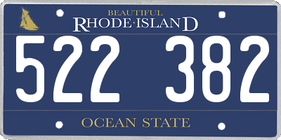 RI license plate 522382