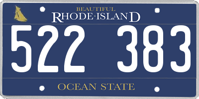 RI license plate 522383