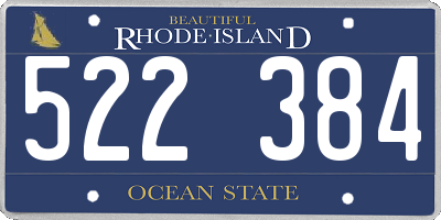 RI license plate 522384