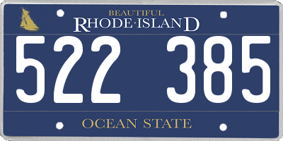 RI license plate 522385