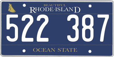 RI license plate 522387