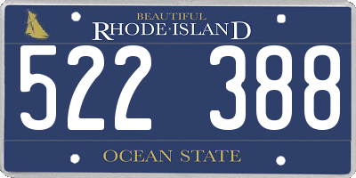 RI license plate 522388