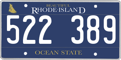 RI license plate 522389