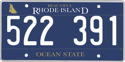 RI license plate 522391