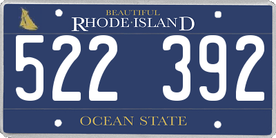 RI license plate 522392