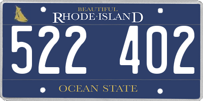 RI license plate 522402