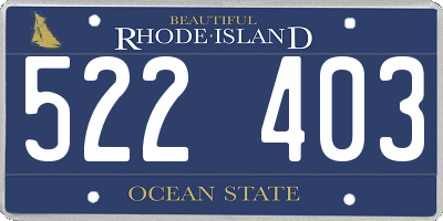 RI license plate 522403