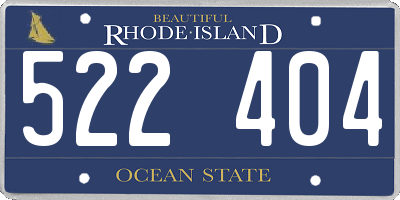 RI license plate 522404