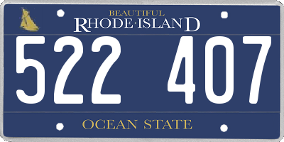 RI license plate 522407