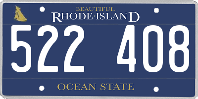 RI license plate 522408