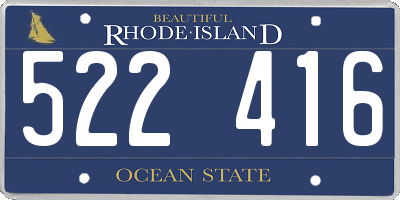 RI license plate 522416