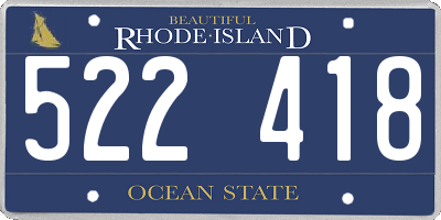RI license plate 522418