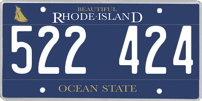 RI license plate 522424