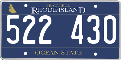 RI license plate 522430