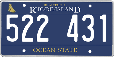 RI license plate 522431