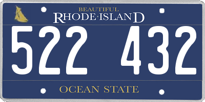 RI license plate 522432