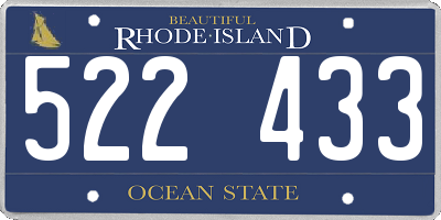 RI license plate 522433