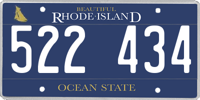 RI license plate 522434