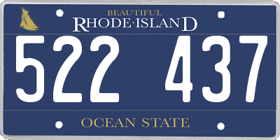 RI license plate 522437