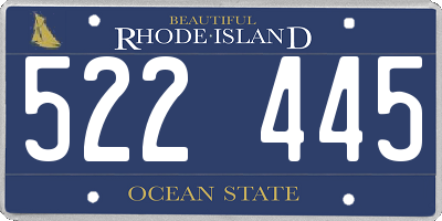 RI license plate 522445