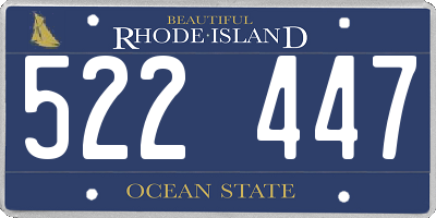 RI license plate 522447