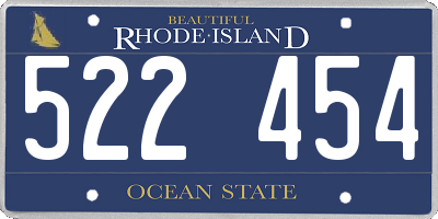 RI license plate 522454