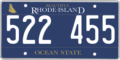 RI license plate 522455