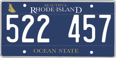 RI license plate 522457