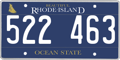 RI license plate 522463