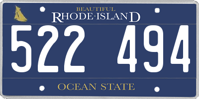 RI license plate 522494