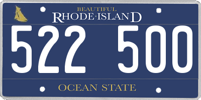 RI license plate 522500