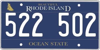 RI license plate 522502