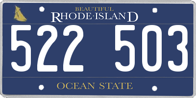 RI license plate 522503