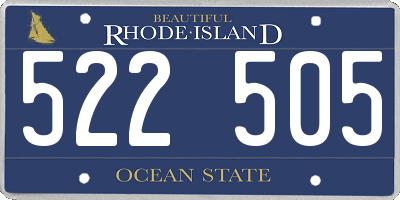 RI license plate 522505