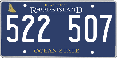 RI license plate 522507