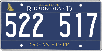 RI license plate 522517