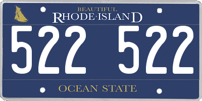 RI license plate 522522