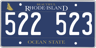 RI license plate 522523
