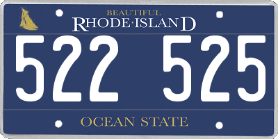 RI license plate 522525