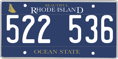 RI license plate 522536